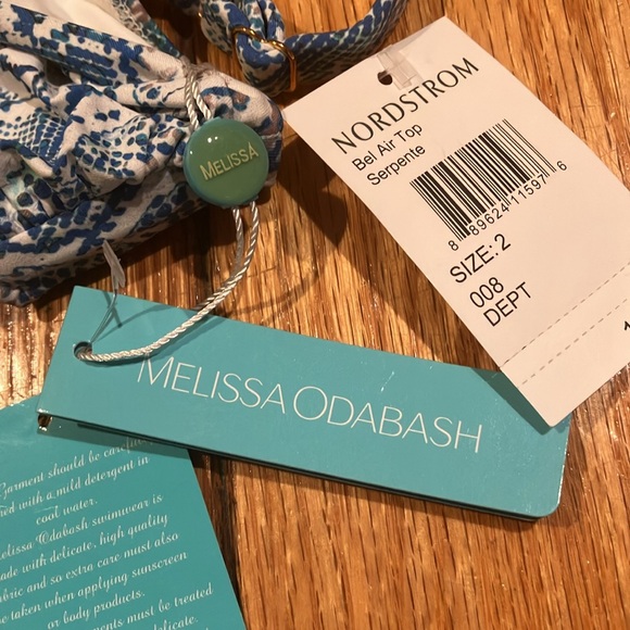 Melissa Odabash bathing suit top blue and white size 2 - Picture 6 of 6